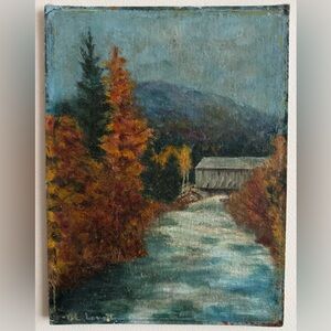 Vintage Painting on Canvas Board